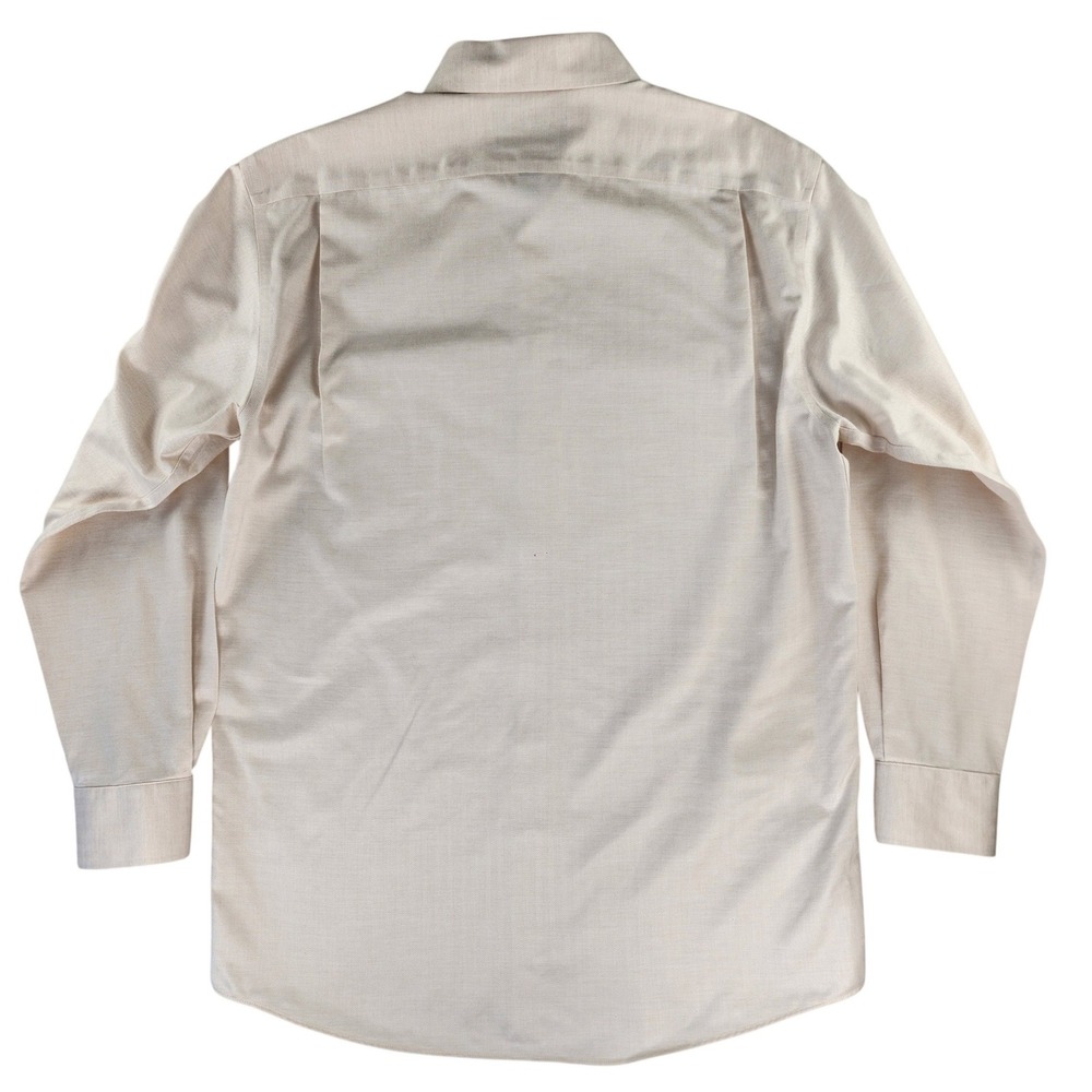 Hart Schaffner Marx Dress Shirt Mens 15.5/33 Cream Regular Fit Pima Cotton - Picture 6 of 10